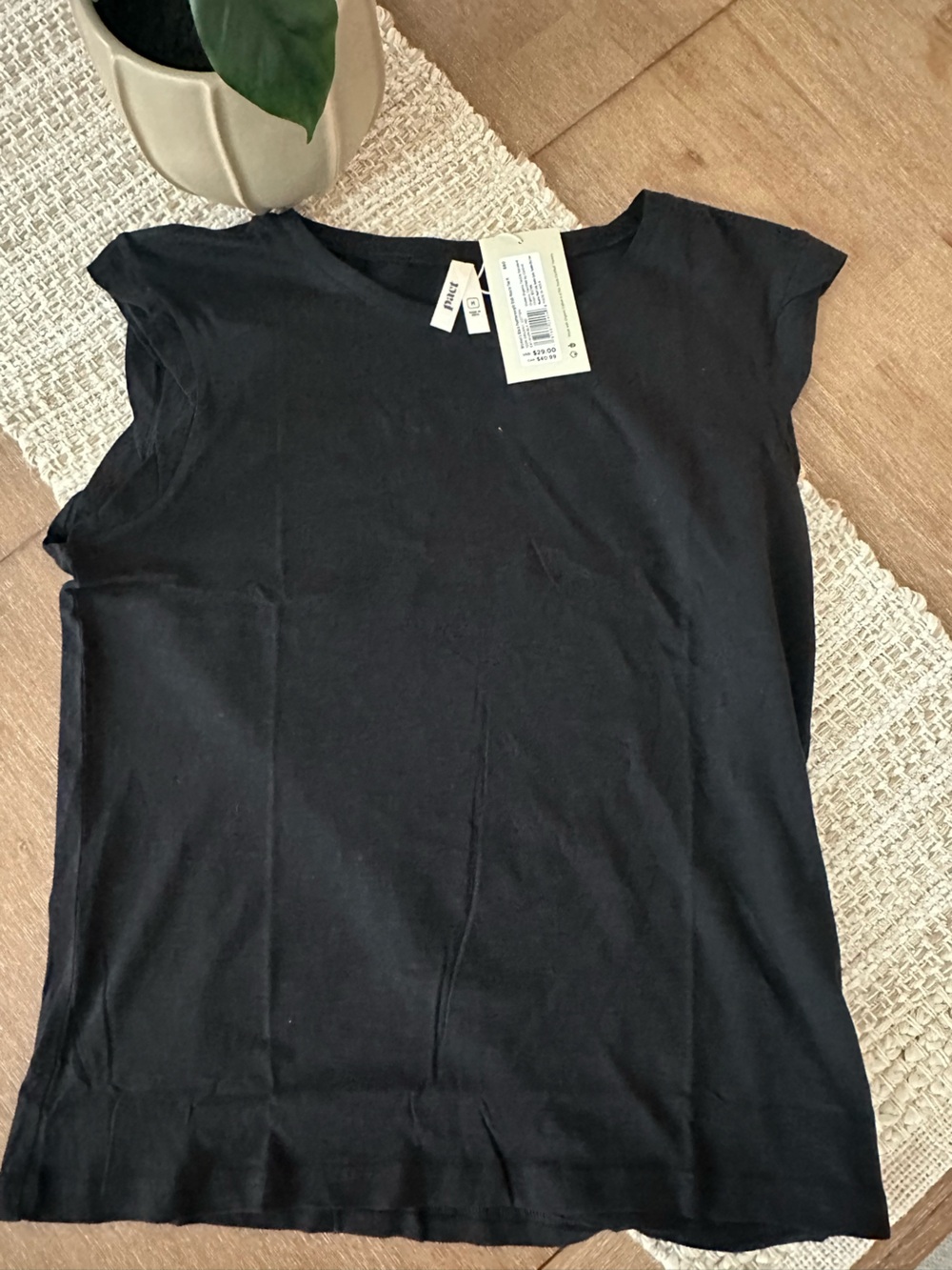 Pact Women's Black Cap Sleeve  Top